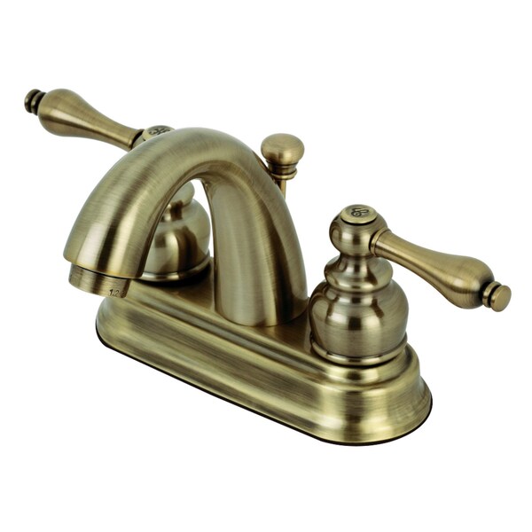 KB5613AL Restoration 4" Centerset Bathroom Faucet, Antique Brass